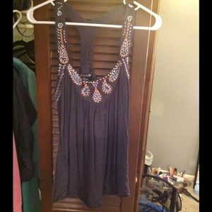 Navy beaded tank top
