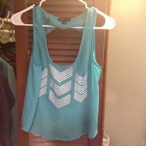 Turquoise beaded crop top