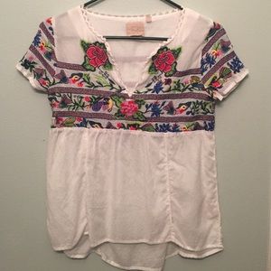 Embroidered Anthropologie blouse