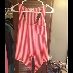 Red and white striped tank top