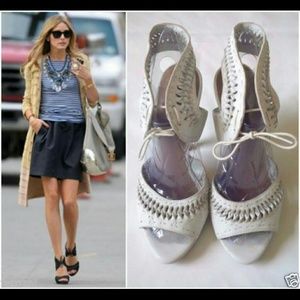 Zara white leather braided sandals. Hard to find!