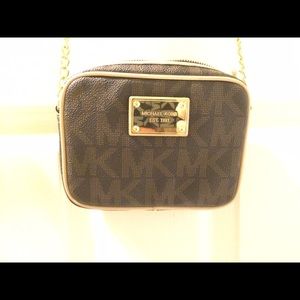 Brown and gold michael kors bag