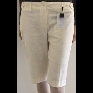 Express, The Editor cream pattern city shorts