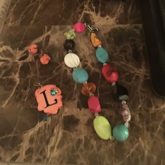 Multicolored stone jewelry set