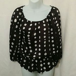 vince camuto polka dot top