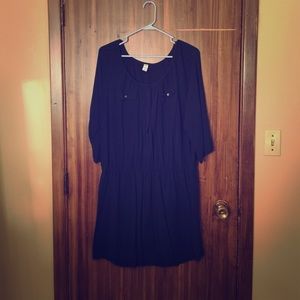 Navy blue knee length dress