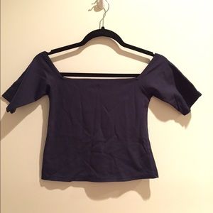 Sale!! Navy Off shoulder- crop top