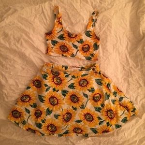 American Apparel Sunflower Skirt and Top