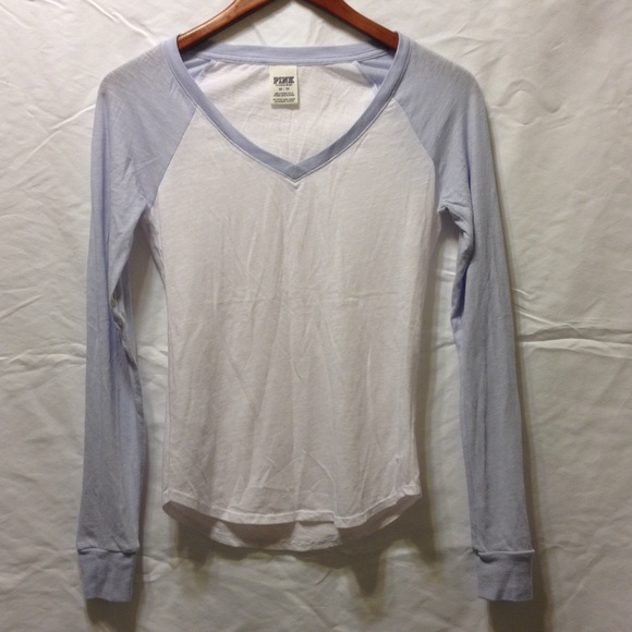 VS Pink White/Lavender Baseball Tee - Picture 1 of 3