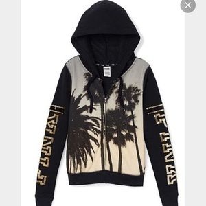 Victoria's Secret Palm tree bling sequin hoodie