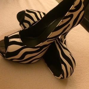 Zebra high heels