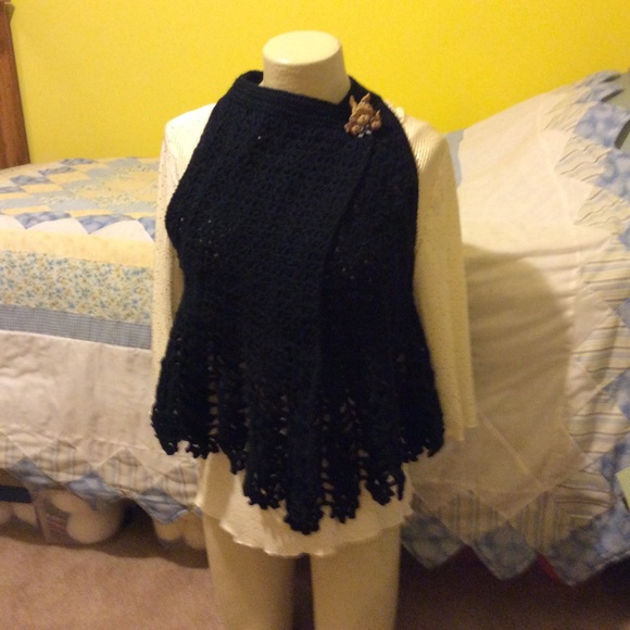 NEW HANDMADE BLACK SWEATER VEST