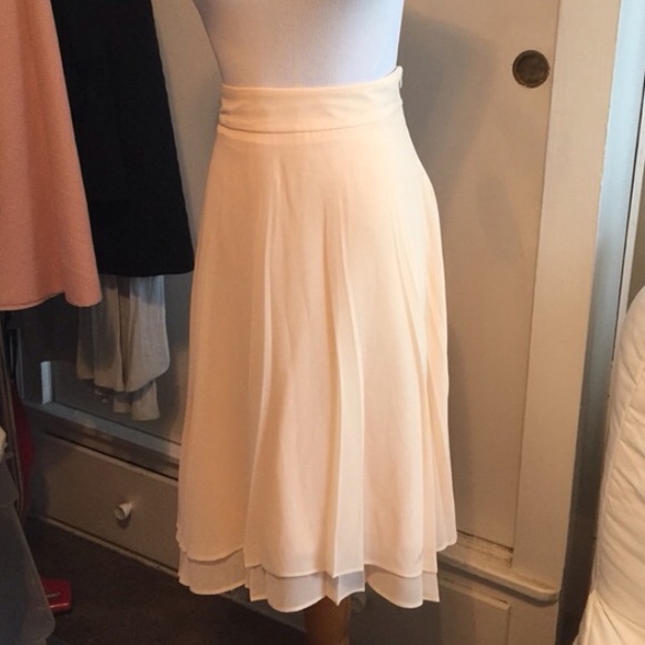 Peach chiffon midi skirt