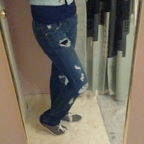 Size 24 Ripped Rich and Skinny Dark Jeans