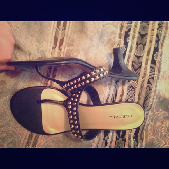 Studded leather Kitten Heels