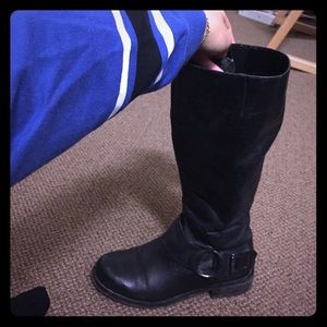 STEVE MADDEN BLACK RIDING BOOTS SIZE 7