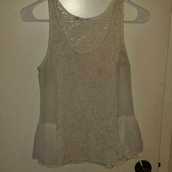 Peplum white tank