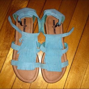 Minnetonka suede turquoise  sandals Size 8