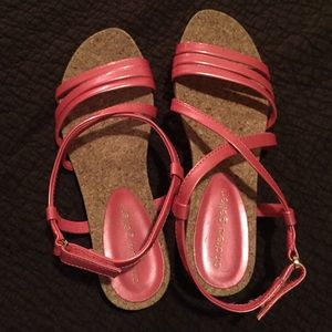 NWOT Cotton candy pink sandals with cork sole