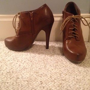Brown lace up heels