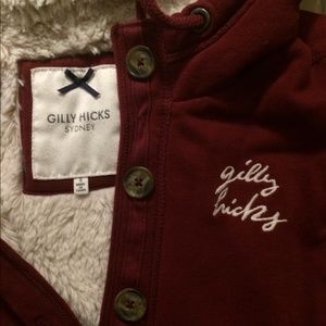 Gilly Hicks Maroon Red Button-up Hoodie Size S
