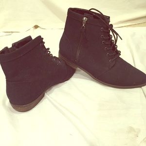 Black flat ankle boots