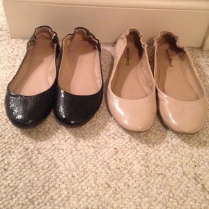 Black flats/nude flats