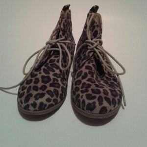 Cheetah print booties
