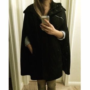 Cole Haan Black Wool Sleeveless Peacoat Size S