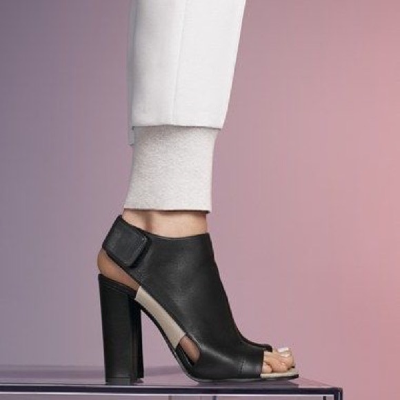 Vince Shoes - Vince Anetta Open Toe Booties with Elastic Panel