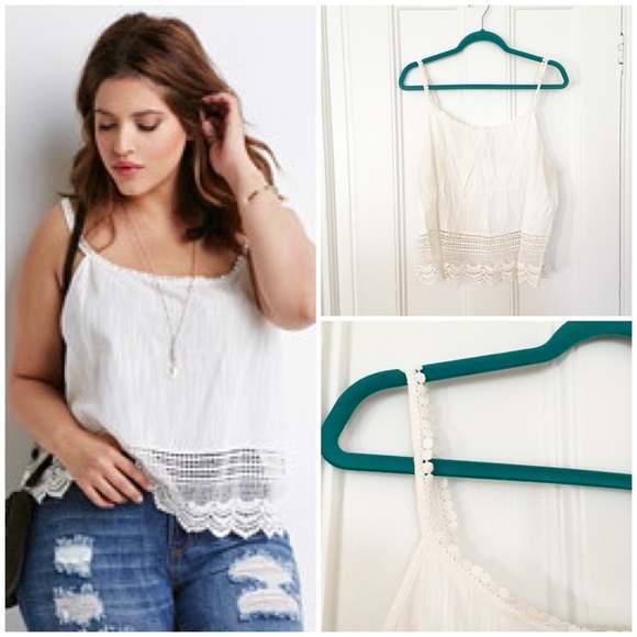 Forever 21 Tops - White Crochet Cami