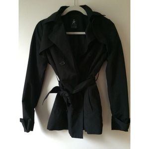 Short Black Lightweight Trench Coat