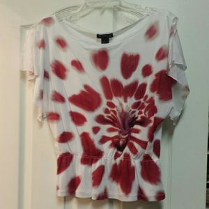 Kenneth Cole New York white/floral flutter sleeve