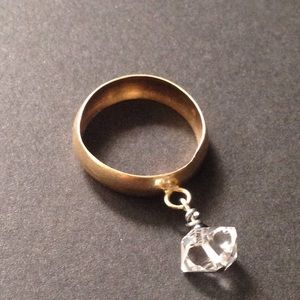 two tone dangling Hermiker ring