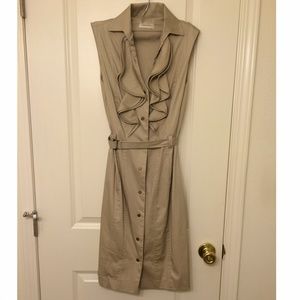 Calvin Klein Khaki Tan Button-up Dress Size 4