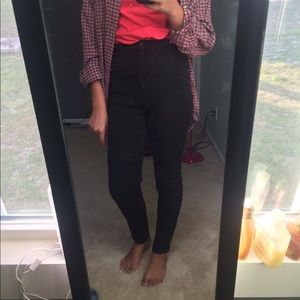 Vintage black super high rise jeans