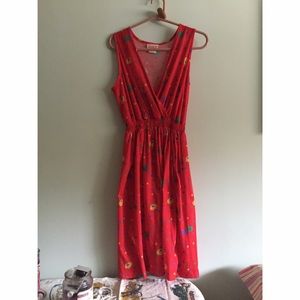 Vintage Plunging Neckline Dress