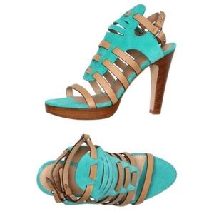 Rag & Bone Apollo Suede High Heel Sandals Sz 37.5