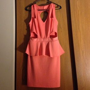 Cut-Out Peplum Mini Dress