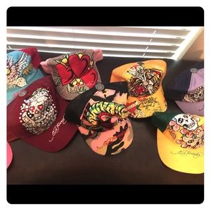 Ed hardy Swarovski crystal hat collection.