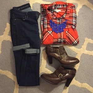 Brown Jcrew ankle boots