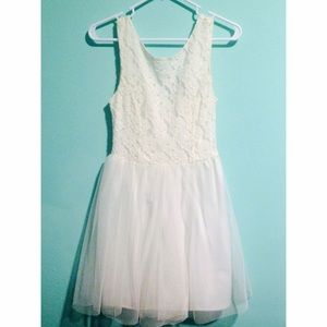 White Lace Tulle Dress