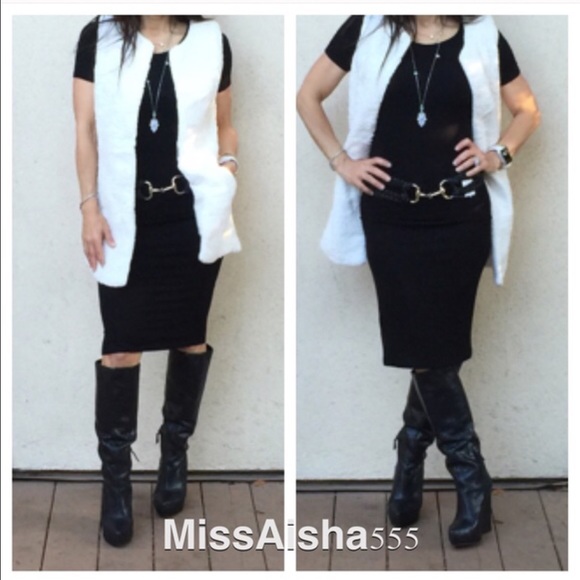 💥💥Black Midi textured dress ONE HOUR SALE - Picture 4 of 4