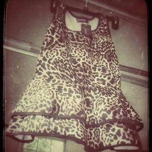 Fun Leopard print peplum top NWT