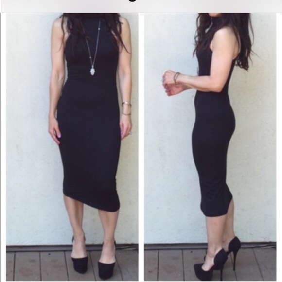 Chic black midi dress - Picture 2 of 4