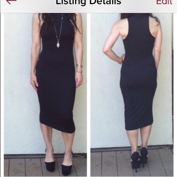 Chic black midi dress - Picture 3 of 4