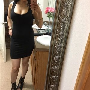 Black spandex mini dress