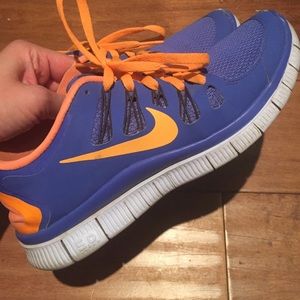 Nike Free 5.0 V2 Violet Blue Orange Size 8