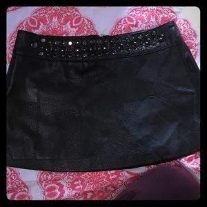 Bebe Leather Mini Skirt