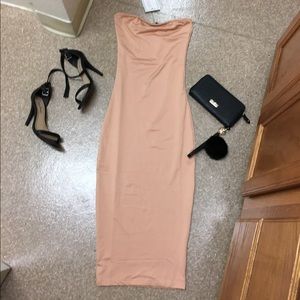 Strapless midi dress